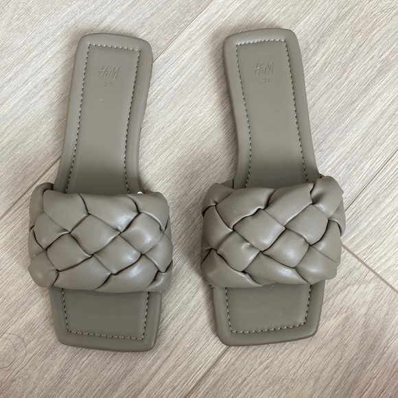 Grey Square Toe Sandal - Picture 2 of 4